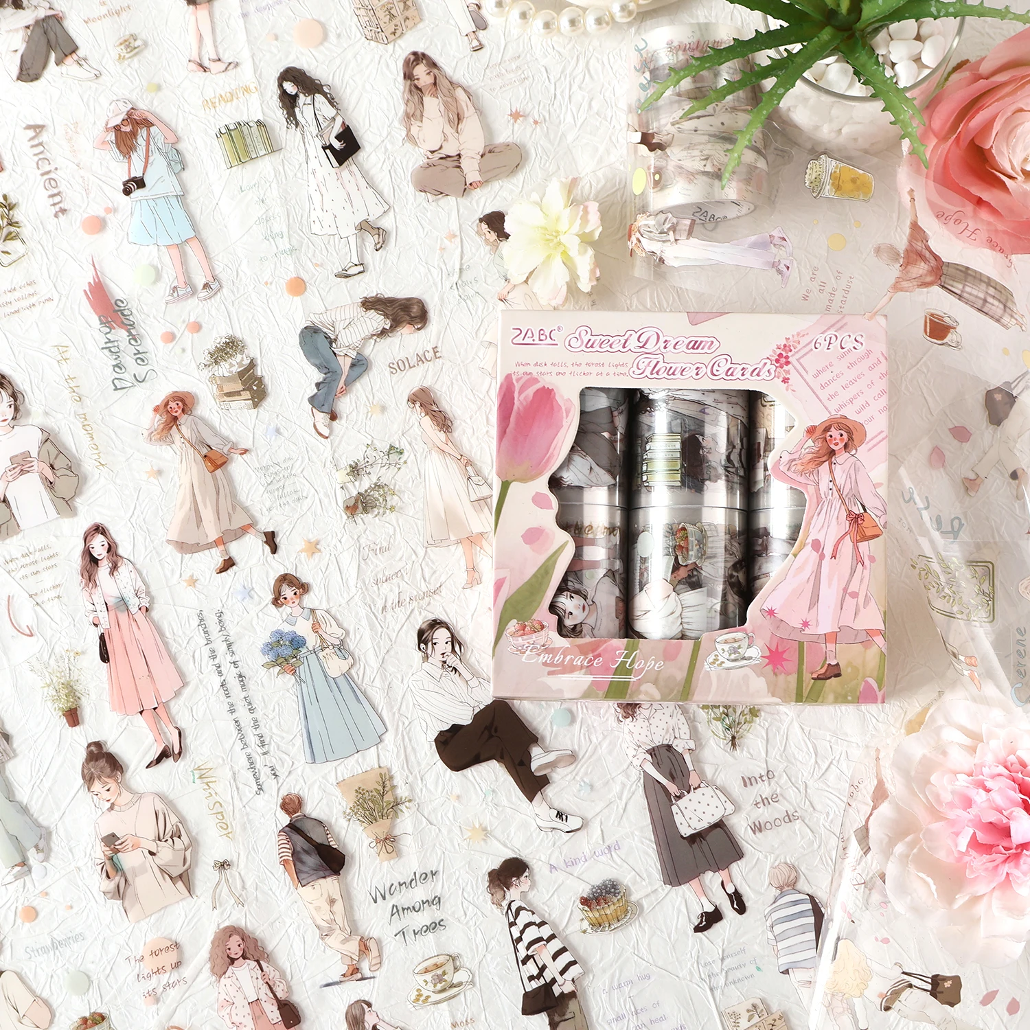 2 paquets/LOT poésie points forts série de la dynastie des fleurs mignon joli ruban décoratif rétro pour animaux de compagnie