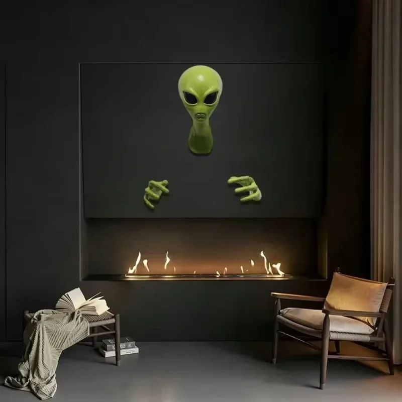 Green Alien Ufo Visitor 51 Area Extraterrestrial Organism Monster Green Alien Creative Ornament Alien Wall Monster Home Hanging