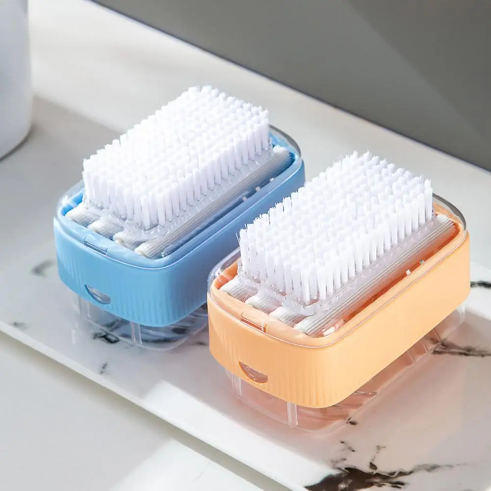 Foaming Soap Box With Brush Drain Holes Spring Design Non-slip Detachable 2 in 1 Plastic Soft Roller Soap Holder Laundry Tools