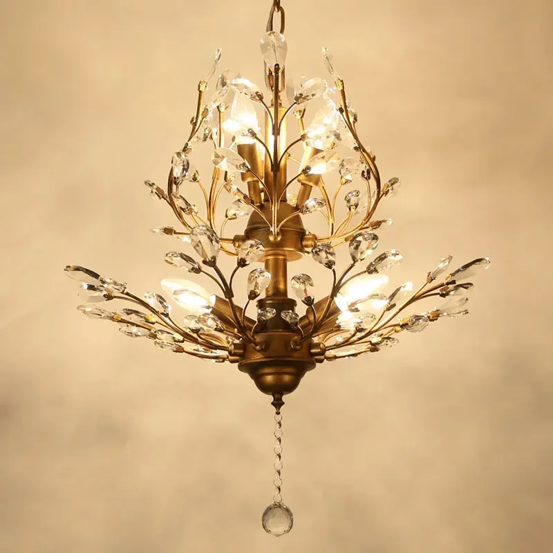 Lustre en cristal au design moderne, éclairage d'intérieur, luminaire décoratif de plafond, idéal pour une chambre à coucher ou une cuisine