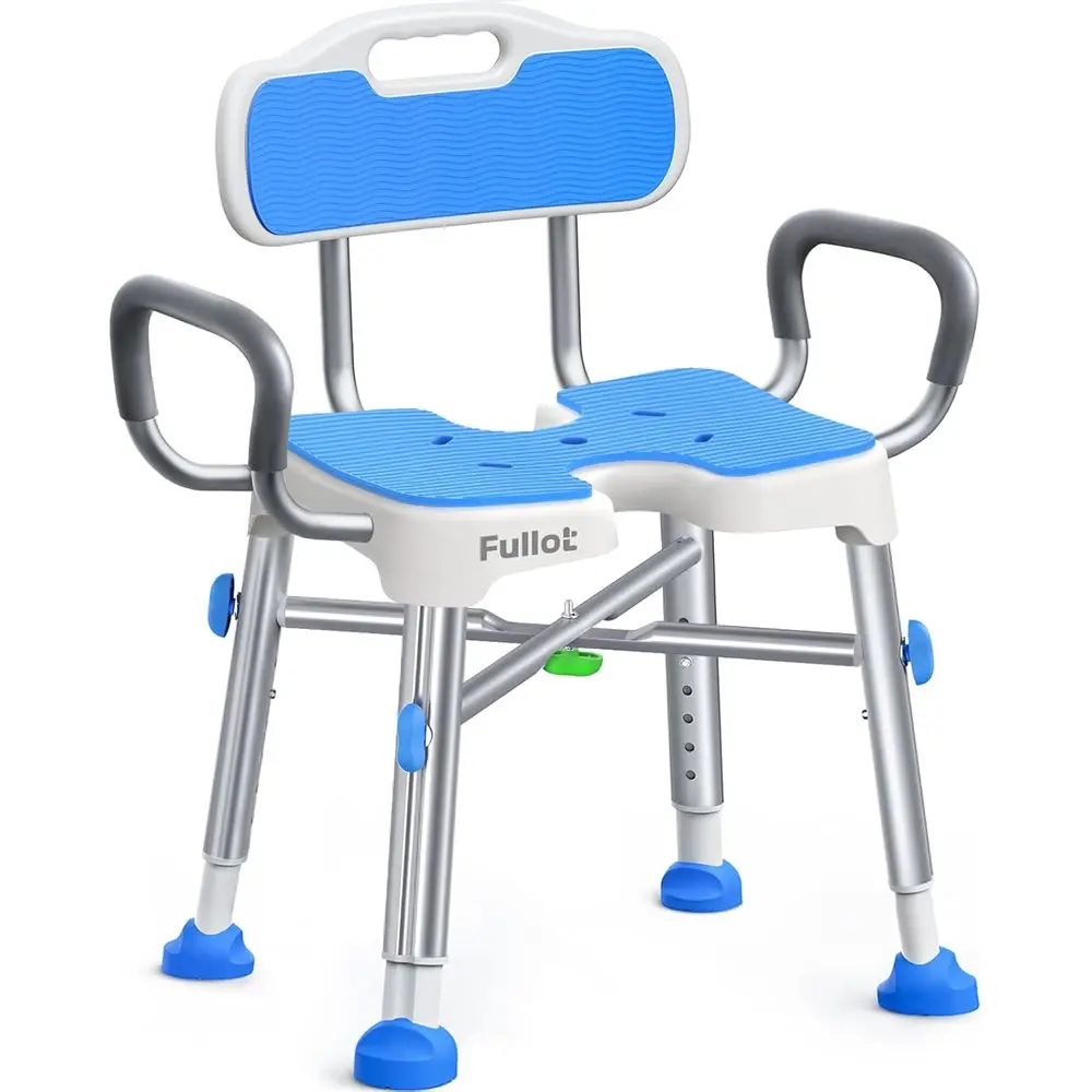 

Heavy-Duty Adjustable Padded Shower Chair for Elderly and Disabled, 500 lbs Capacity, Easy Clean, Anti-Slip