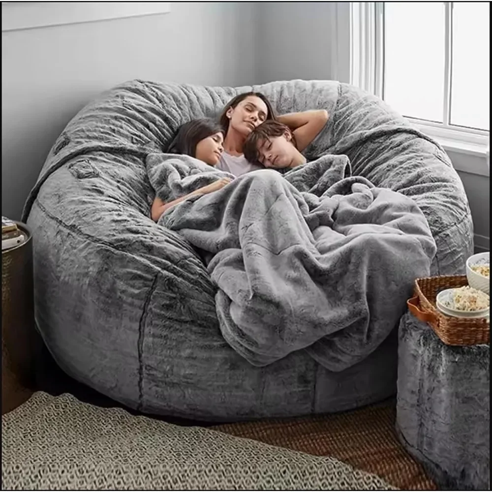 Bean Bag Chair, for Adults Covers 6FT No Filler Huge Large Fluffy Bean Bag Adult Sitting Chairs2Seater or4Seater Bean Bag Chair