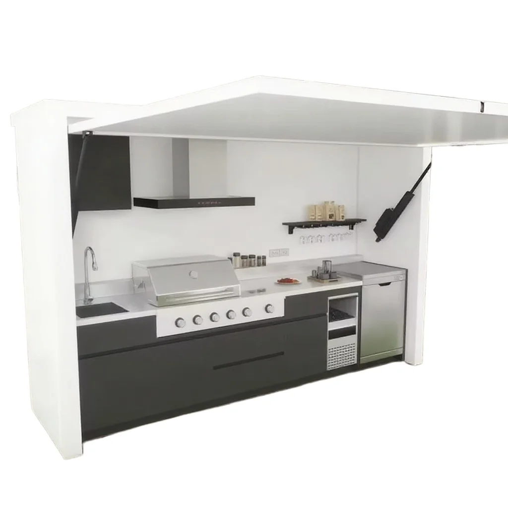 

Waterproof outdoor kitchen garden backyard stainless steel outdoor kitchen with shed