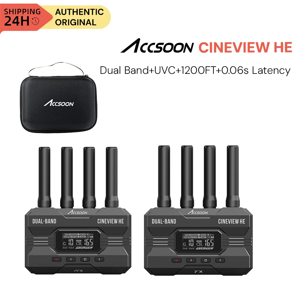 

Accsoon CineView HE with bag For HDMI 1200ft/350m Wireless Video Transmission System with UVC Live Streaming