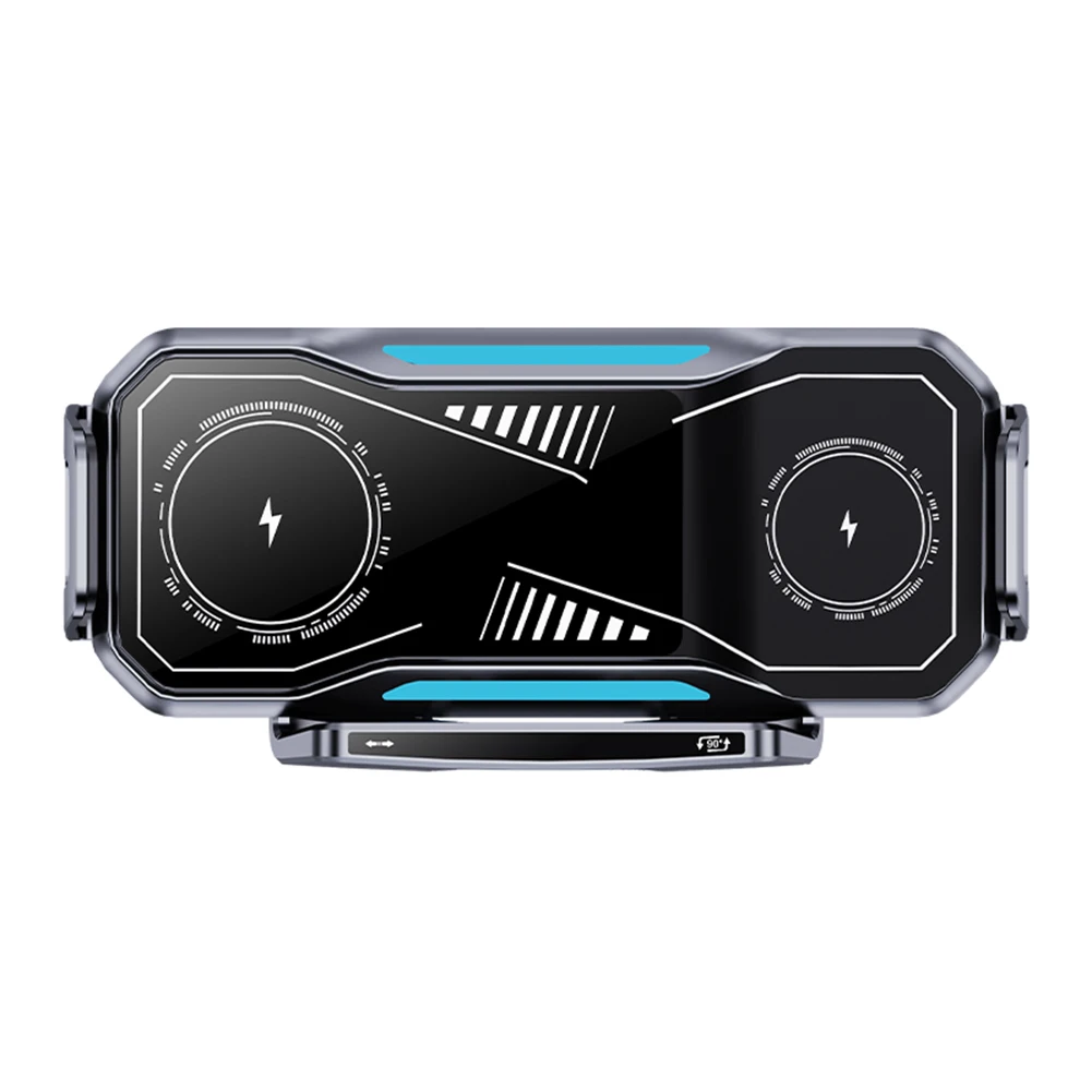 

Wireless Charging Phone Holder with 15W Fast Charging and 360 Degree Rotation for iPhone and Foldable Phones for Car Console
