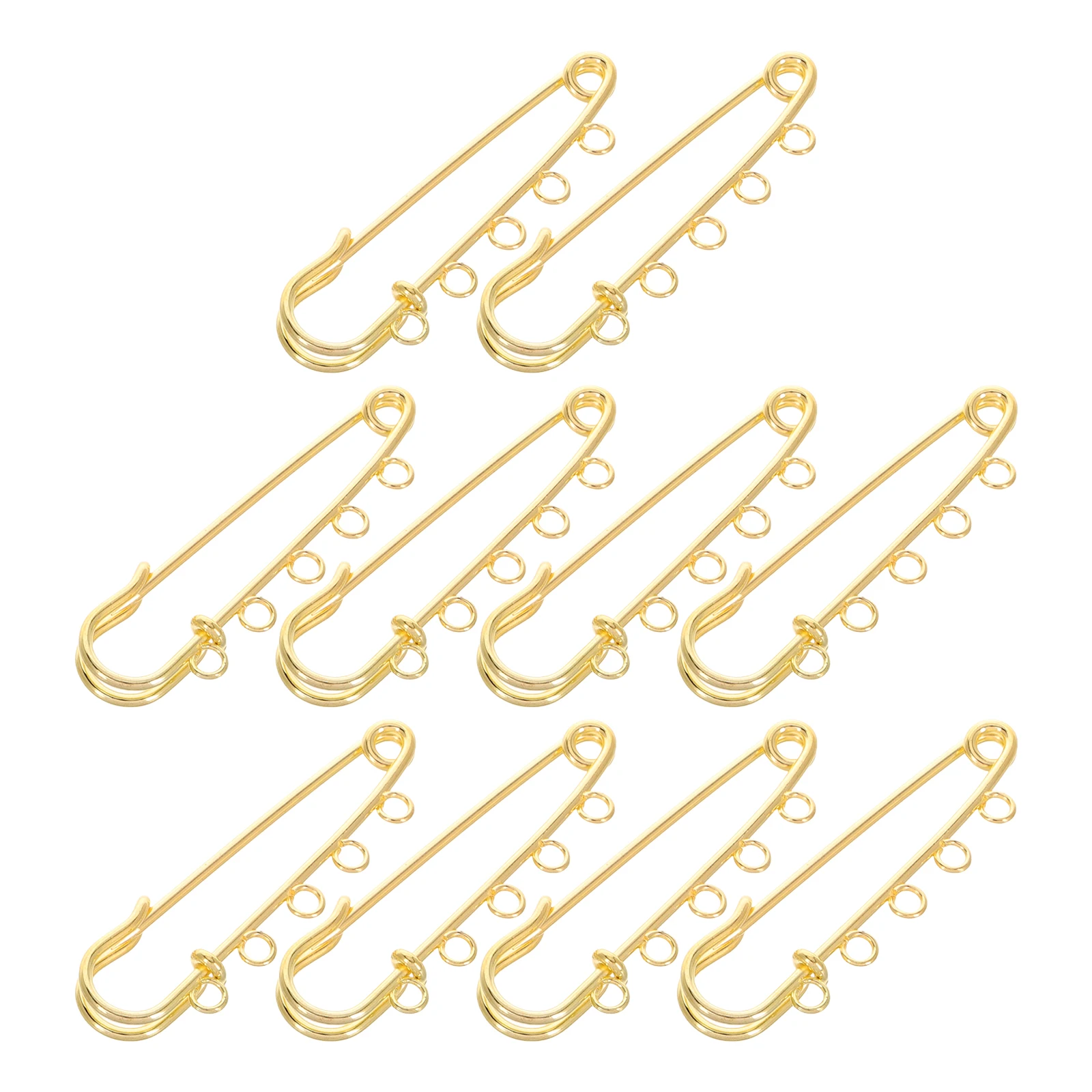 

10Pcs Alloy Safety Pins with Holes for DIY Brooch Making Heavy Duty Craft Pins for Fabric Blankets Hats Decorative Metal Pin