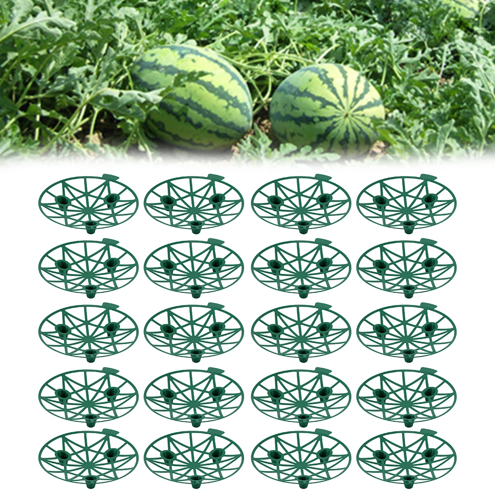 20pcs Green Plastic Watermelon Stand Fruit Anti Support Tray For Cantaloupe Pumpkin Vegetable Garden Plant Care Accessories