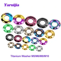 Yaruijia Titanium Spacer Washers M5/M6/M8/M10 Gasket for Bike Motorcycle Car Decorative Washers