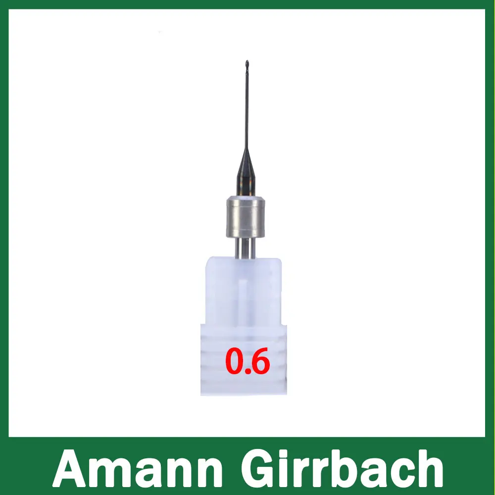 Amann Girrbach End Mill with DLC Coat for Zirconia, Wax 0.6mm, 1.0mm, 2.5mm