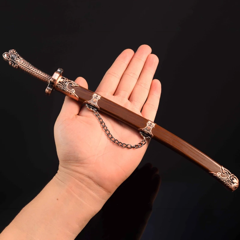 30 cm/11,81 pouces Top 10 armes anciennes épées célèbres couteaux Yanling portables artisanat doré modèles de jouets ornements Collections affichage
