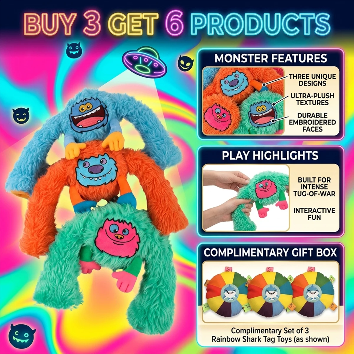 Dog Plush Toy Egg Monster Bouncy Ball Squeaky Bite Resistant Chew Teething Toy For Small Medium Interactive Pet Playing