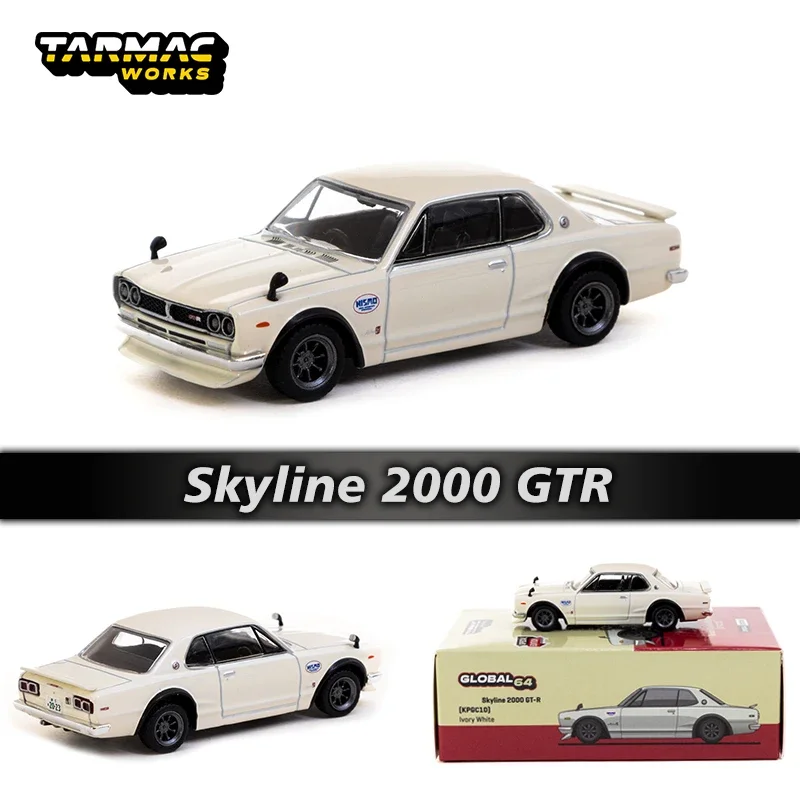 

TW In Stock 1:64 Skyline 2000 GTR KPGC10 Ivory White Diecast Diorama Car Model Toys Tarmac Works