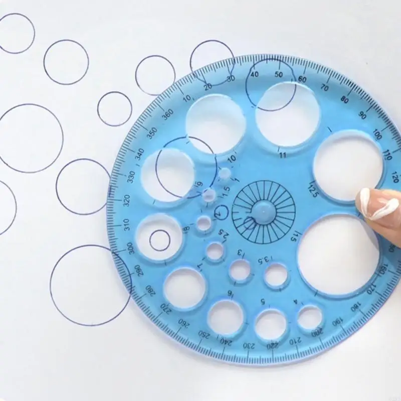 62KA 5 PC/set Circle Protrattore Round Circle Template Circle Stencil per il disegno