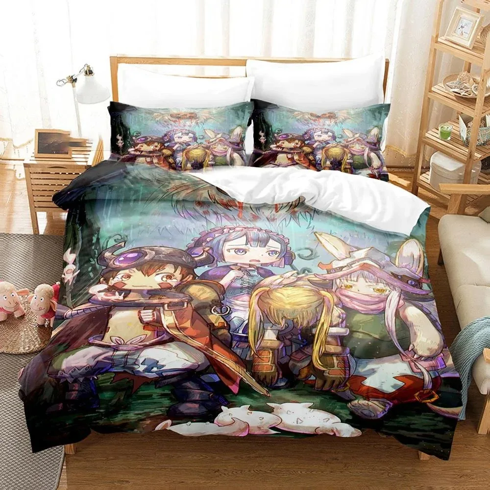 3D Printed Made in Abyss Bedding Set Pillowcase Anime Duvet Cover Double Twin Full Queen King Adult Kids Bedclothes Quilt Cover