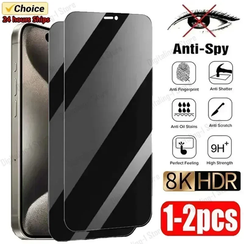 1-2 шт. противошпионское закаленное стекло для IPhone 15 14 13 12 11 Pro Max полное покрытие Защита экрана для iPhone 13 14 15 стекло