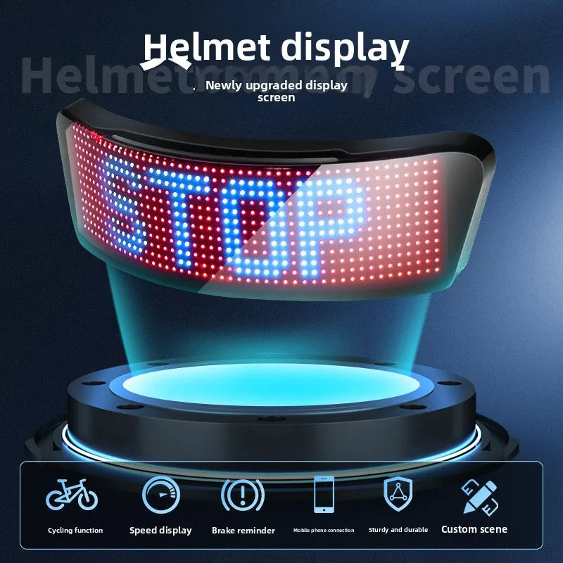 Предупреждающая лампа для мотоциклетного шлема, светодиодный дисплей для ночной езды, сделай сам, RGB, велосипедный шлем, задний фонарь, приложение, программируемый светодиодный экран Предупреждающая лампа для мотоциклетного шлема, светодиодный дисплей для ночной езды, сделай сам, RGB, велосипедный шлем, задний фонарь, приложение, программируемый светодиодный экран