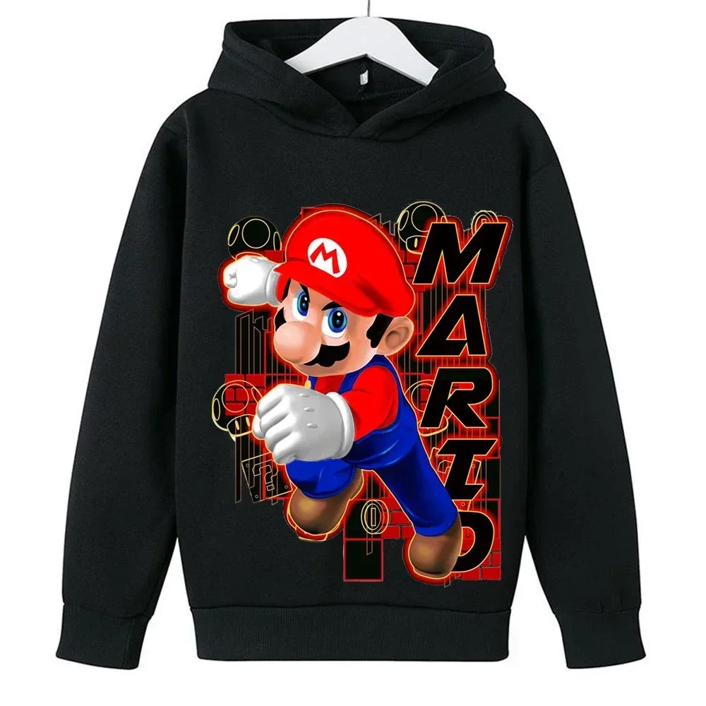 Spring Autumn Hot Game Super Mario Bros Children Hoodie Kids Boy Girl Clothing Pullover Cartoon Printed Top Fashion Sweatshirt