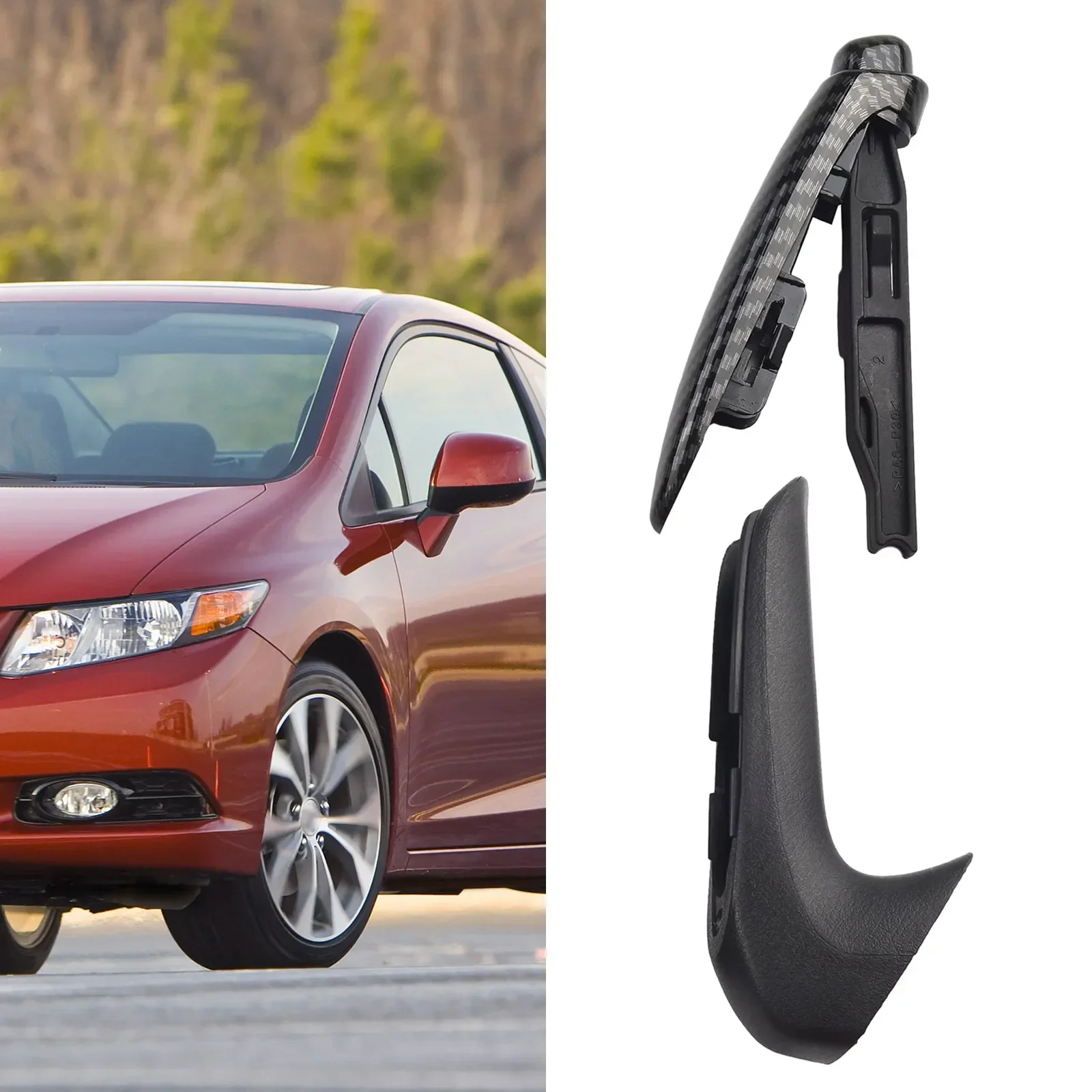 Carbon Fiber Front Hand Brake Trim Cover For Honda Civic 2006/2007/2008/2009/2010/2011 Interior Accessories Brake Ball Handle