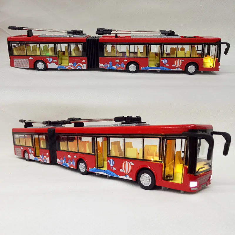 Alloy Car Mould Double Electric Car Model Big Bus Model Children\'s Car Toy Birthday Gift B259