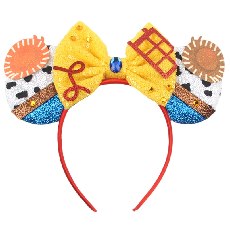 Women\'s Woody Polyester Sequin Bow Mickey Mouse Headband Hair Accessory Amazon.com: UNSPAZ Mouse Ears Headbands, Sequin Mouse Ears  main image 2