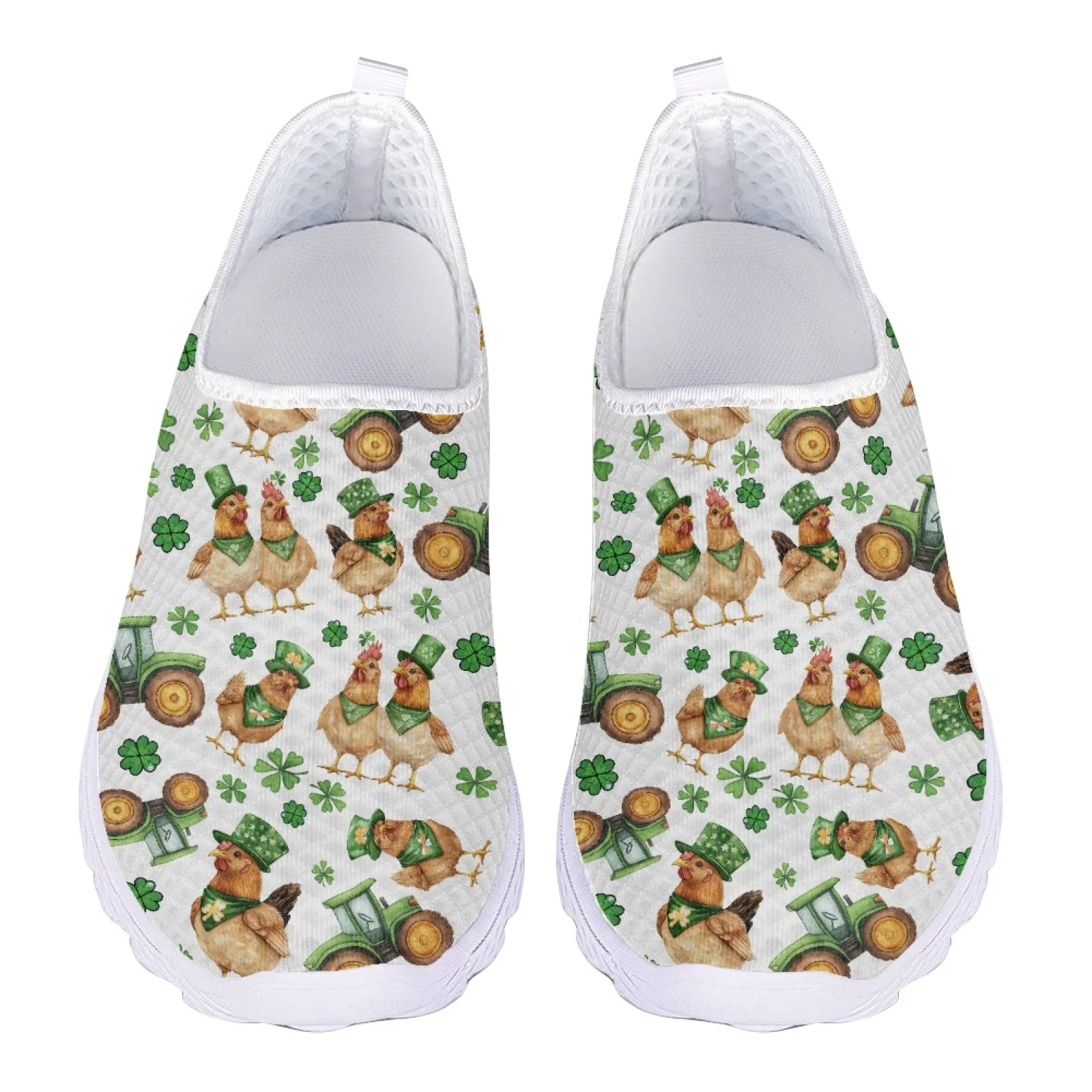 

St. Patrick's Day Cock Print Woman Loafers Women Slip On Flats Female Ladies Sneakers Mesh Casual Shoes Summer Beach Shoes 2025