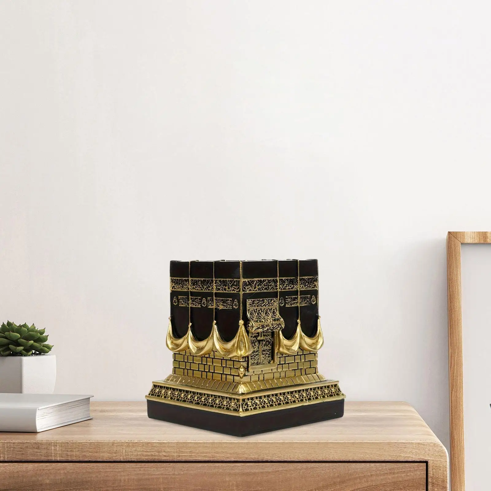 Islamic Kaba Replice Model Home Table Ornament Figurine Art Decor Crafts for Office Fireplace Shelf Party Bedroom Living Room