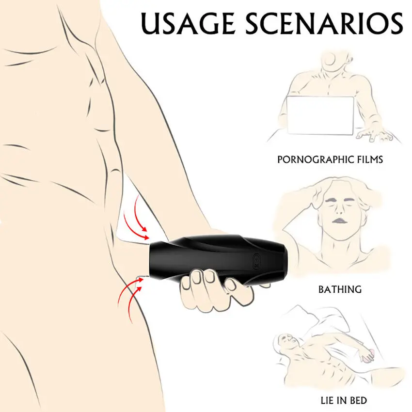 HESEKS Men Penis Trainer Masturbators For Men Delay Ejaculation Stimulate Glans Vibrating Massager Sex Toys For Men