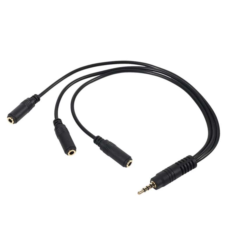 RISE-3.5Mm Stereo Audio Splitter Cable Gold Plated 3.5Mm (1/8 Inch) TRRS Stereo Plug Male To 3 X 1/8 Inch 3.5Mm Stereo Jack Fema