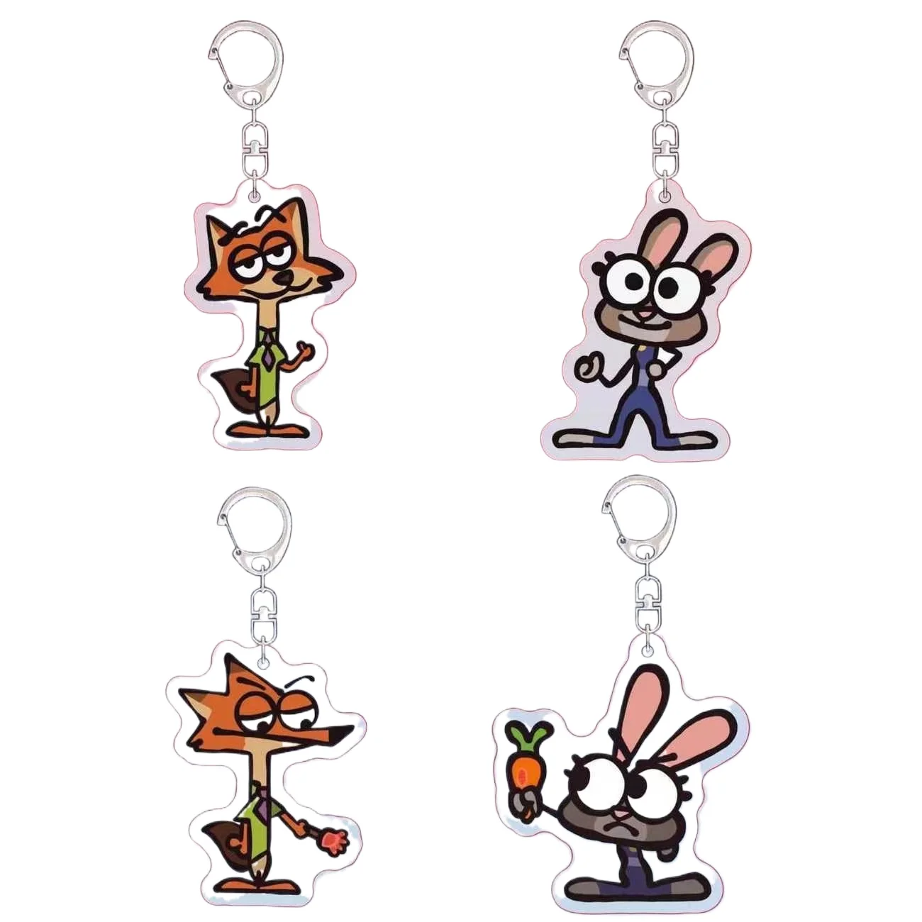 

Zootopia 2：Rise of The Non-Mammalians Rabbit Fox Couple Acrylic Keychain Judy Figure Accessory Fox Nick Abstract Cute Toys Gifts
