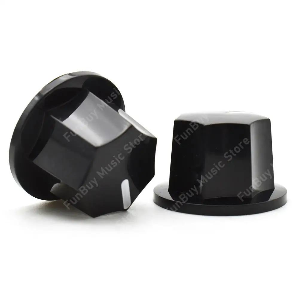 3Pcs Amp Volume Tone Control Knobs Plastic Black Vintage Style Jazz Bass Guitar Potentiometer Knob