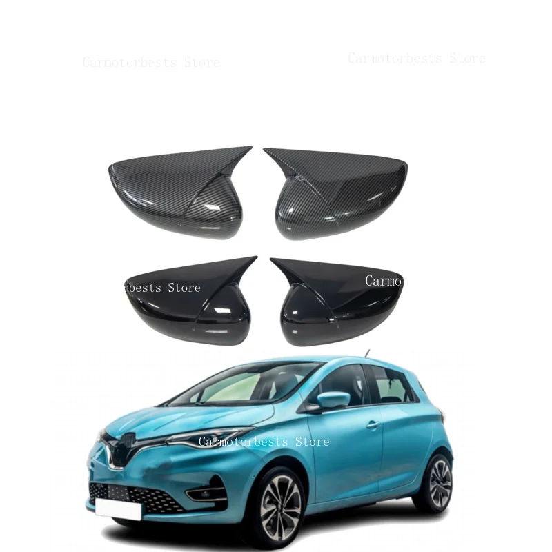Car Rearview Side Mirror Cover Fit For Renault Zoe 2019-2024 for Clio Captur 2017-2018 Wing Cap Rear View Case Trim Carbon Fiber
