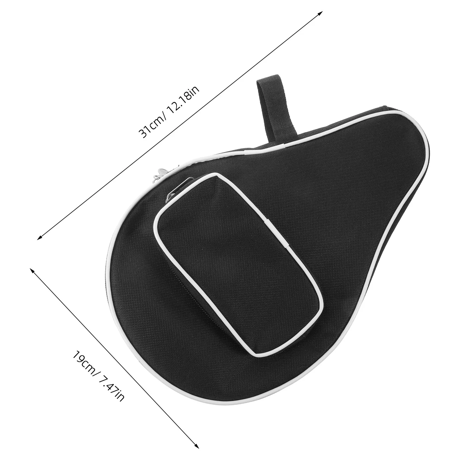 Table Tennis Paddle Case Thickened Protective Lining Full Zipper Ball Storage Lightweight Racket Bag Portable