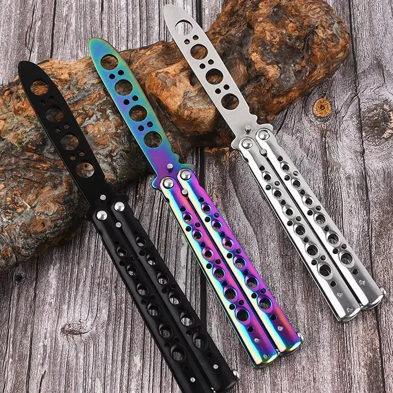 Portable Folding Butterfly Knife Stainless Steel Pocket Practice Knife Outdoor Game Training Tool Can Be Flipped And Deformed