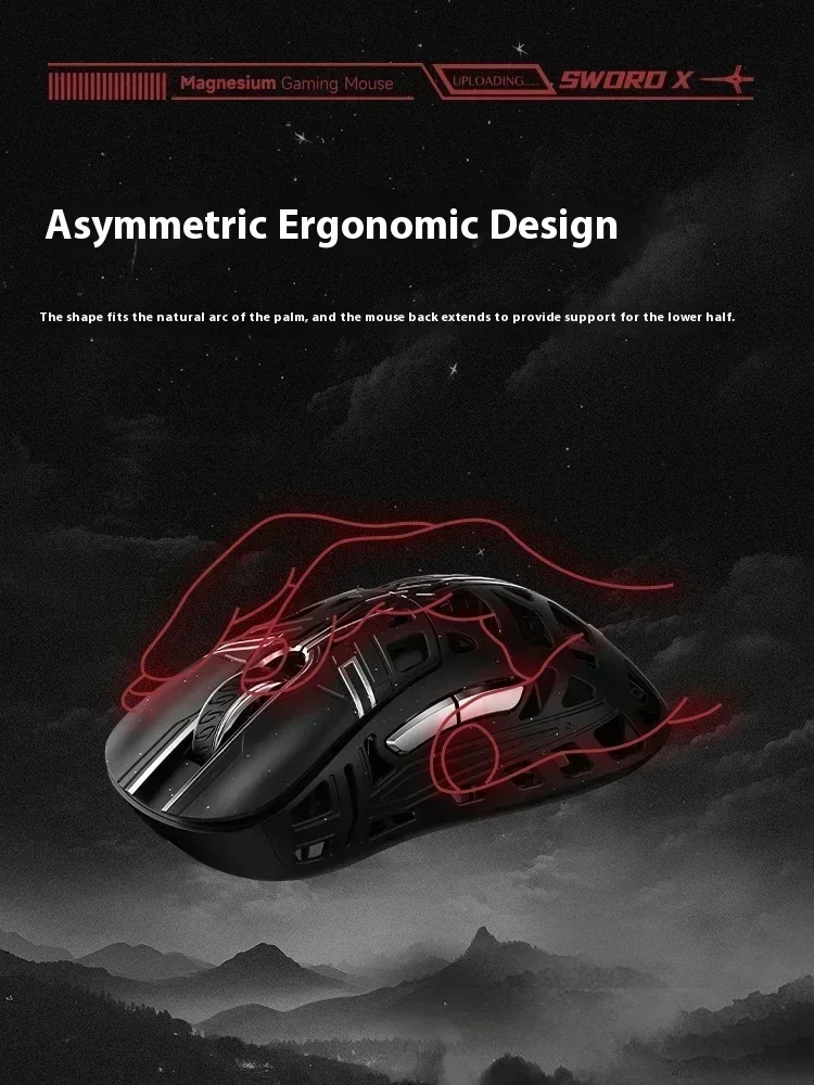 Wanling Sword X Wlmouse Wireless Mouse 8k Return Magnesium Alloy Dual Mode Paw3950 Gaming Mouse E-Sports Office Pc Gamer Gifts