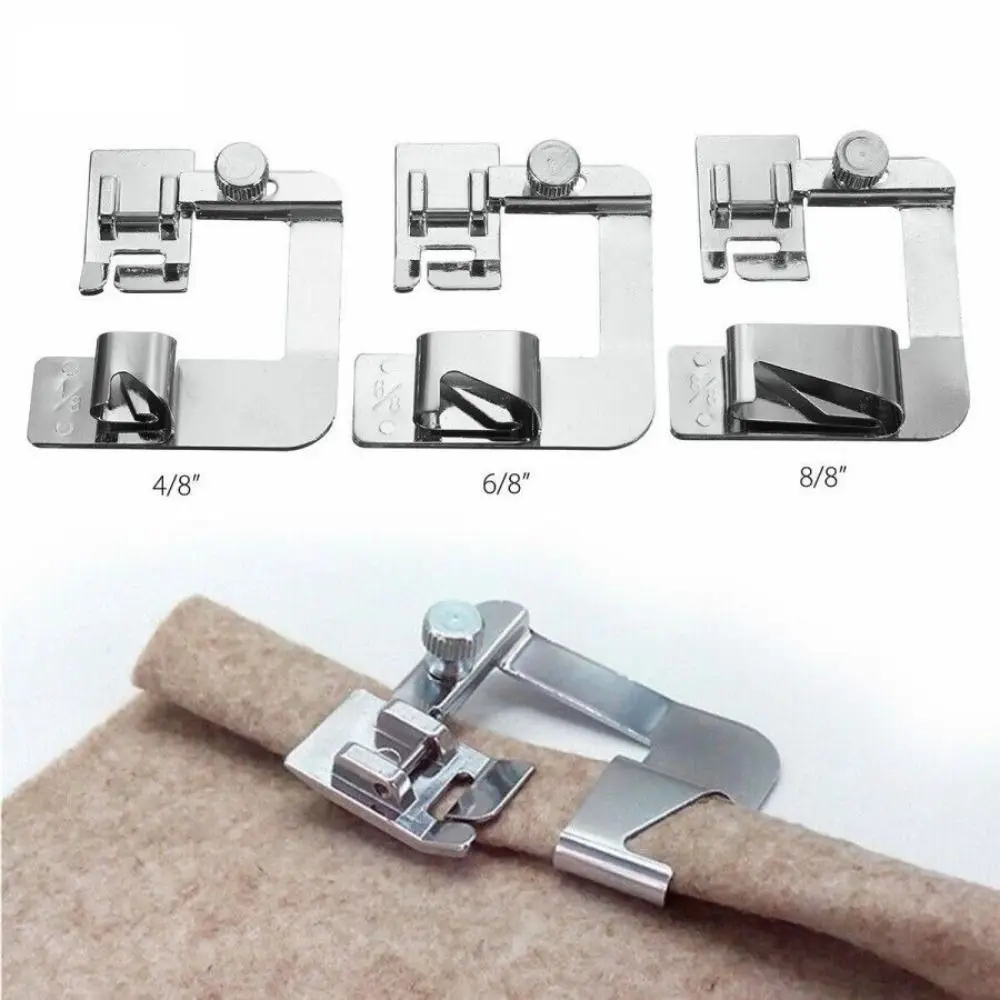 New Metal Sewing Machine Foot Cloth Leather Splice Multi-function Presser Foot Durable Rolled Hem Feet Home