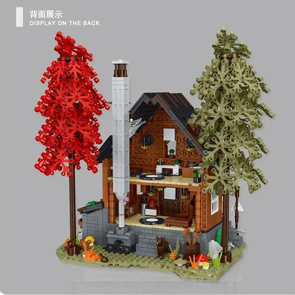 Edificios modulares de expertos creativos MOC XMORK 031072   Casa de madera de cabaña de cabina forestal, modelo de 1643 Uds., juguete rompecabezas de bloques de construcción 21338