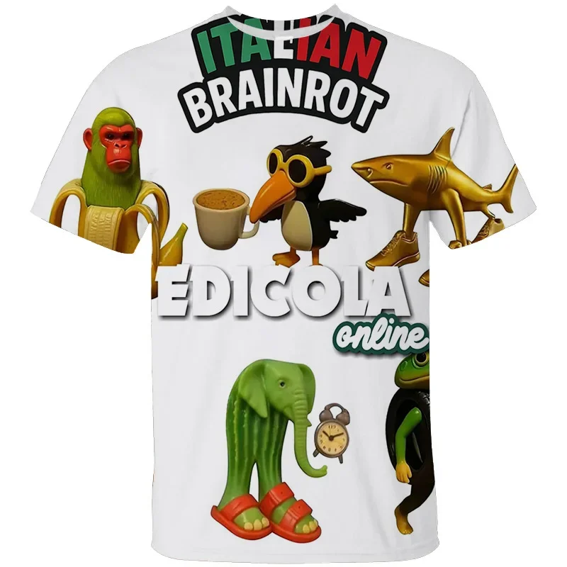 New Brr Brr Patapim T Shirt Funny Italian Brainrot Meme Graphic T-shirt Men Women Summer T-shirts Kids Tops Streetwear Baggy Tee - view 4