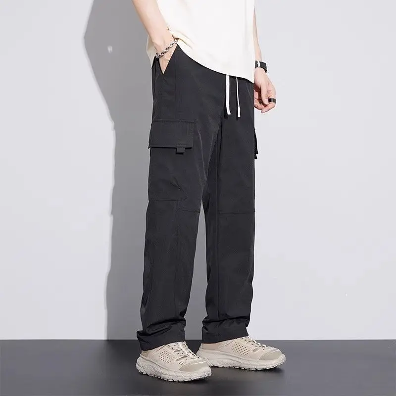 Trekking Black Men's Cargo Pants Mountain Fishing Designer Fashion Regular Fit Casual Cotton Nylon High Quality Male Trousers
