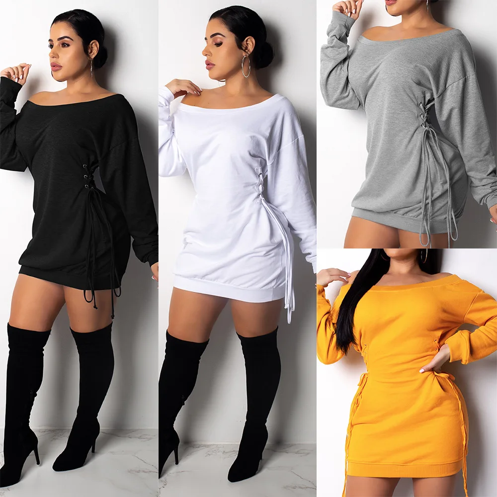 VOLALO Women Cloak Sleeve Dress Party Dress Runched Long Sleeve  Slim Fit Club Bodycon Mini Dress