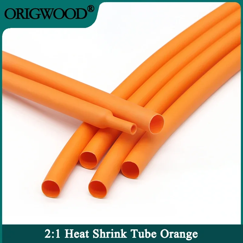 

1~50m 2:1 Heat Shrink Heatshrink Tube Orange Diameter 1mm ~ 50mm Wire Repair DIY Cable Protecctor Tubing Sleeving Wrap