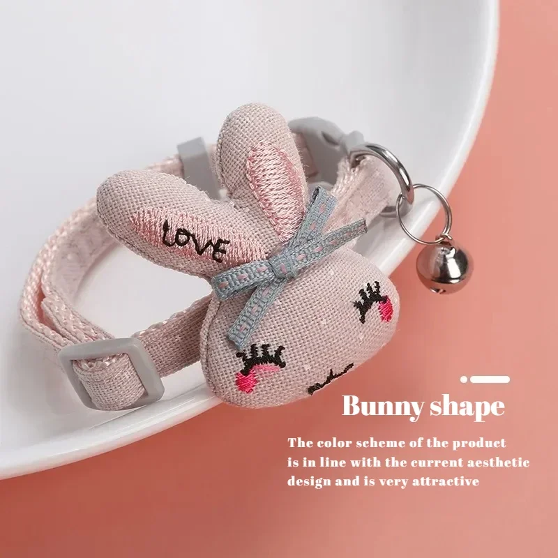 Collier en Forme de Lapin con Cloche en Alliage pour Chat, Fournitures pour Animaux de Compagnie, Accesorios