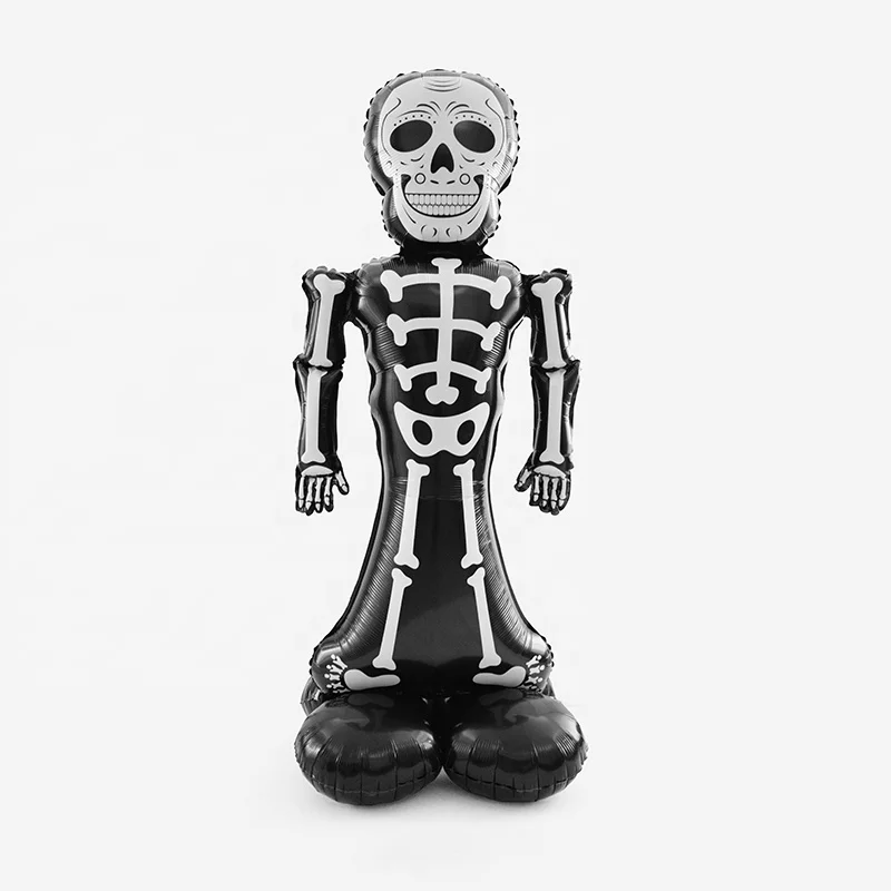 Giant Halloween Balloons Skeleton Man Standing Foil Balloon Spooky Party Halloween Party Decorations Balloon Supplies