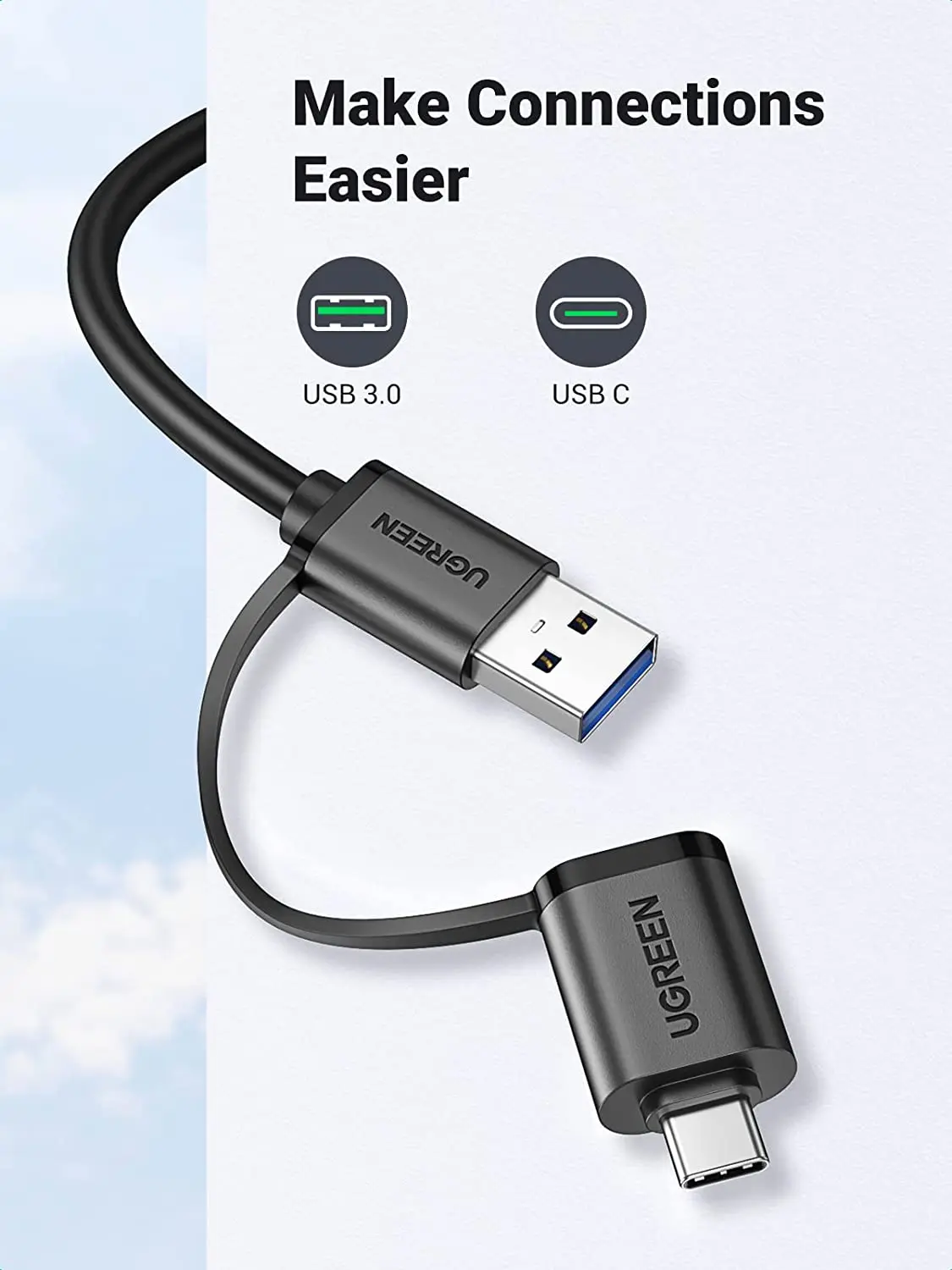 UGREEN Lettore di schede SD USB C USB 3.0 Adattatore multi scheda di memoria Lettore di schede per fotocamera flash compatto SD MS CF esterno