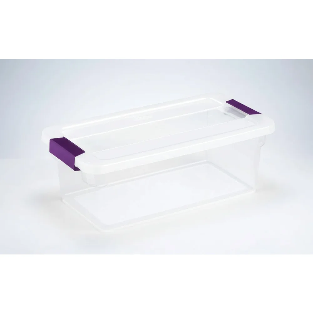 

Прозрачный штабелируемый ящик для хранения вещей на 6 кв. с защелкой, пластиковый органайзер для обуви в шкафу, 12 шт.