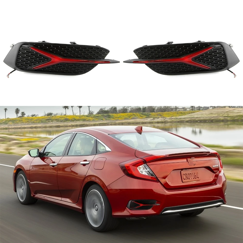 LED Car paraurti posteriore riflettore fanale posteriore lampada freno indicatori di direzione accessori per Honda Civic 2016 2017 2018 Y Style