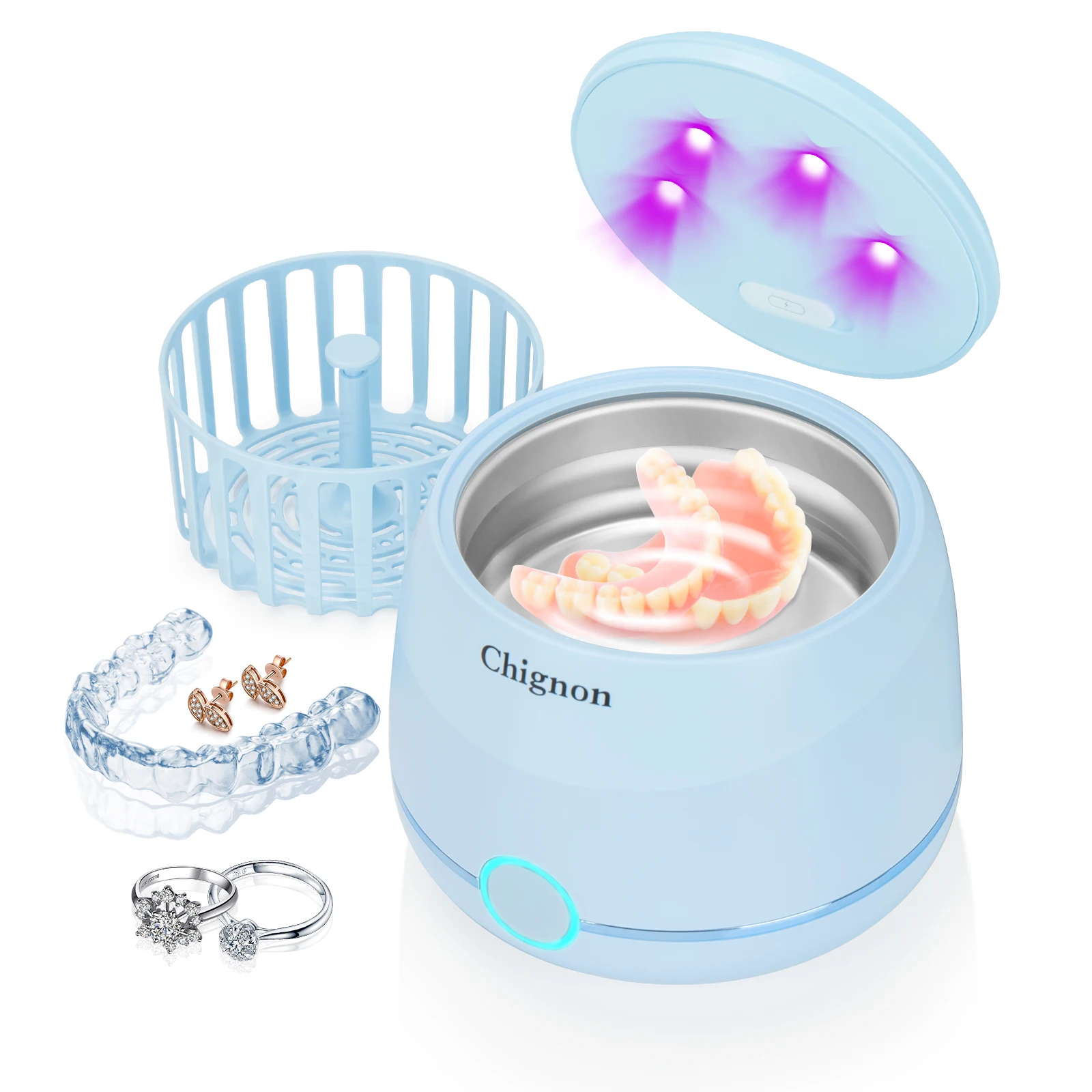 Ultrasonic Cleaner 24W Ultrasonic Bath For Denture Cleaner Jewelry Necklace Watch Bracelet Digital Ultrasonic Cleaner