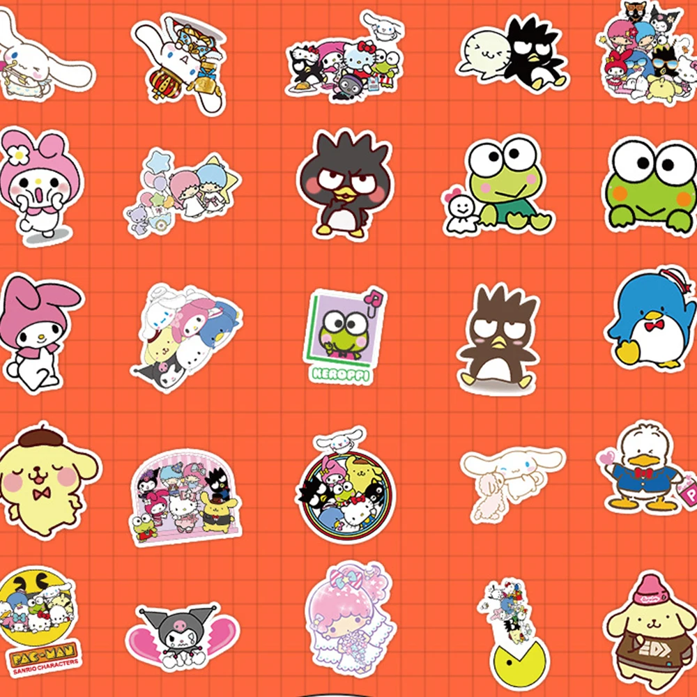 10/30/50pcs Sanrio Kuromi Dos Desenhos Animados Olá Kitty Adesivos Anime Kawaii Meninas Decalques DIY Guitarra Laptop Diário Bonito Adesivo Crianças Brinquedos