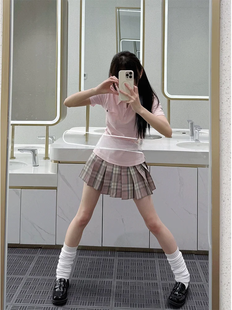 

Юбка с завышенной талией и внутренним разрезом, весенне-летняя, для девочек, в стиле слэш-фэшн, с принтом «сладкая вишня...»