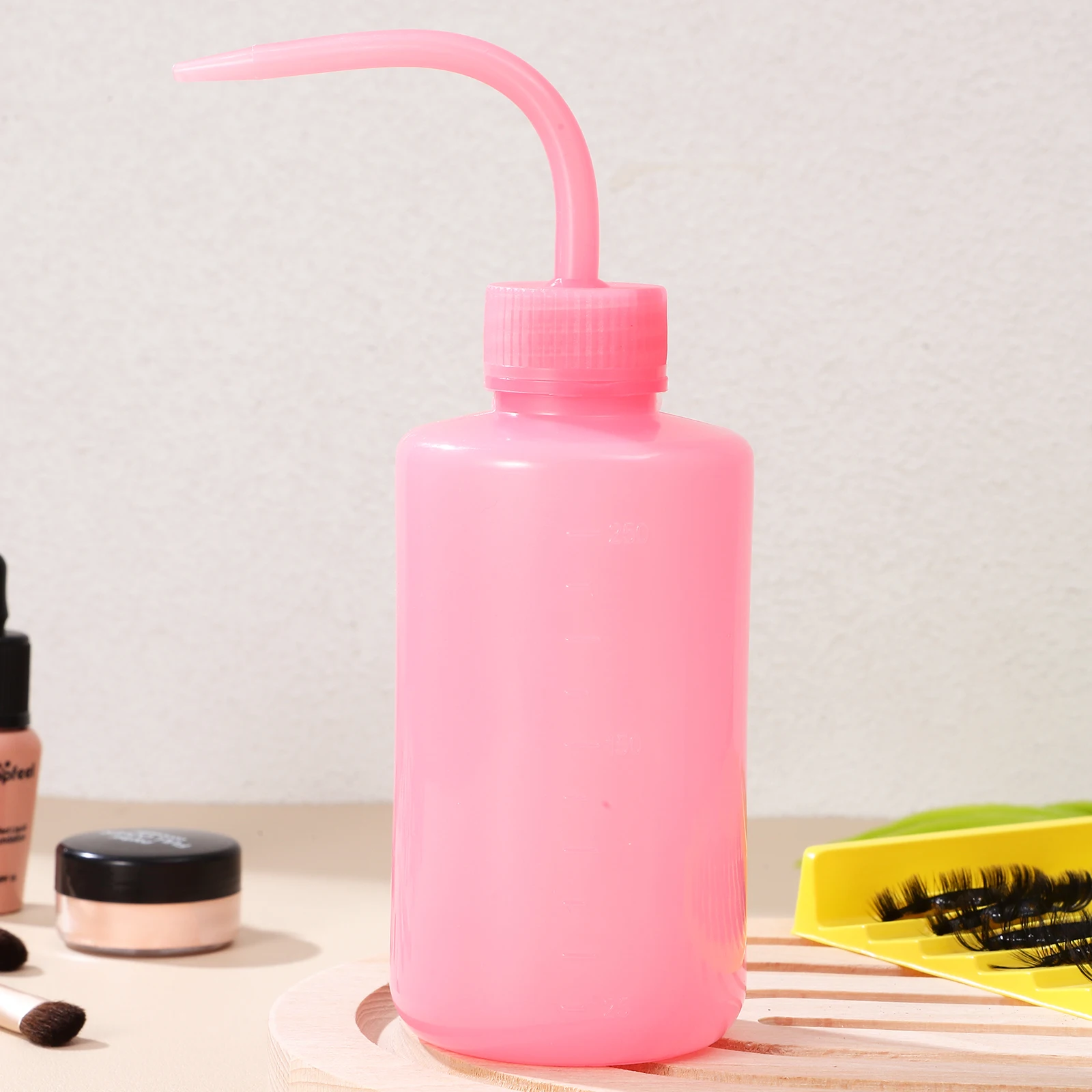 

2 Pcs 250ML Eyelash Cleaning Bottles Angled Spout Extensions Washing Plastic Squeeze Bottles Reusable Plastic Squeeze Liquid