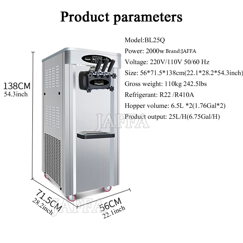 Commercial 18L/H Stainless Steel Engine Smart Operation LED Display Gelato Ice Cream Making Machine Bakery Use